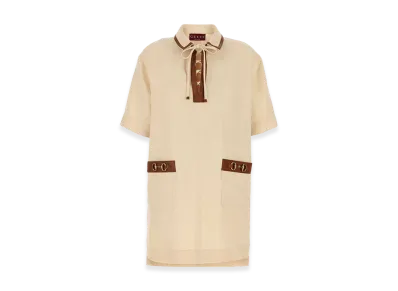 GUCCI Women's Sand Linen Mini Dress "Beige"