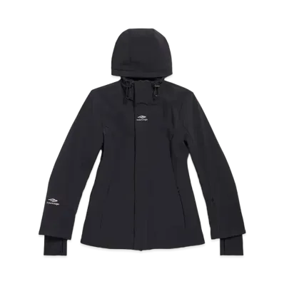 BALENCIAGA Women's 3B Sports Icon Ski Hourglass Parka Bonded Stretch Nylon "Black"