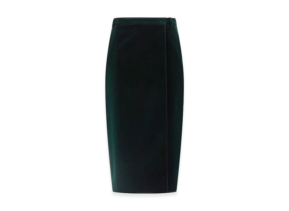 Saint Laurent Women's Velvet Skirt "Green"