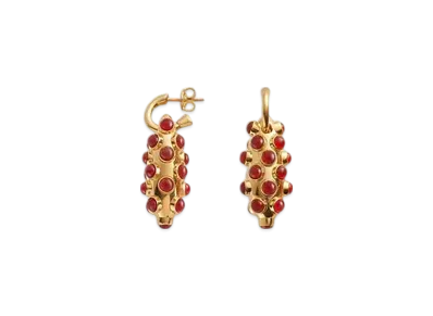 Bottega Veneta Small Ellipse Earrings "Carnelian"
