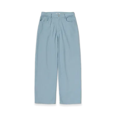 AURALEE Silk Nep Denim 5P Wide Pants "Light Blue"