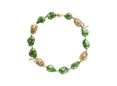 Bottega Veneta Rana Pearls Necklace "Fresh Mint/Avocado"
