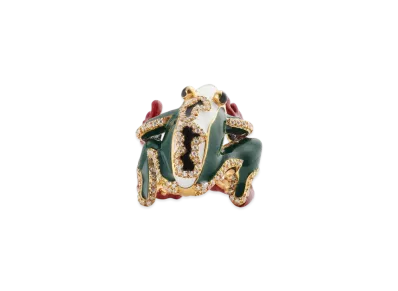Bottega Veneta Rana Ring "White/Dark Green"