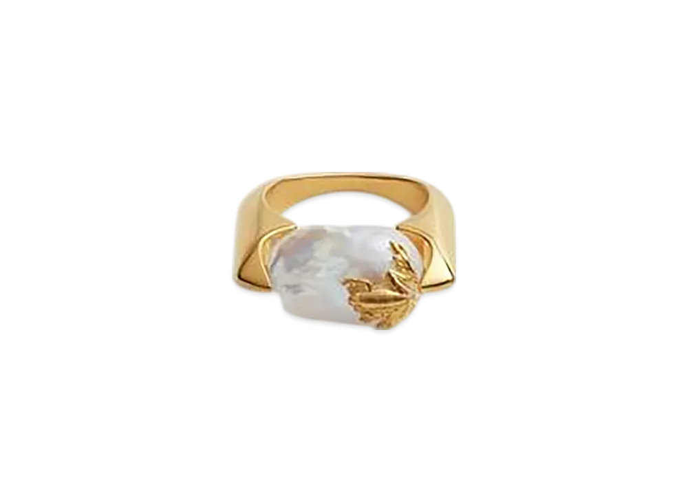 Bottega Veneta Rana Pearl Ring "White"