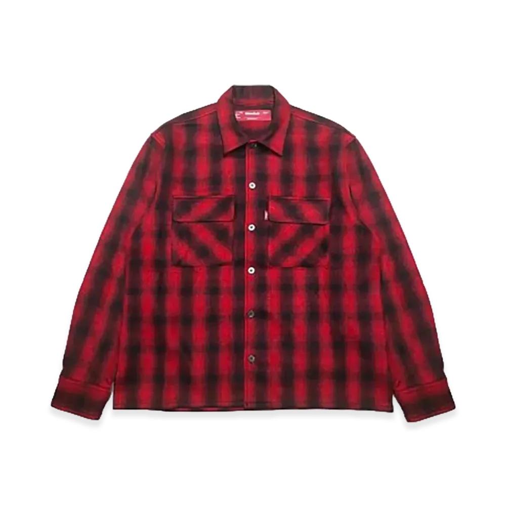 Hide and Seek Wool Ombre Check L/S Jacket "Red"