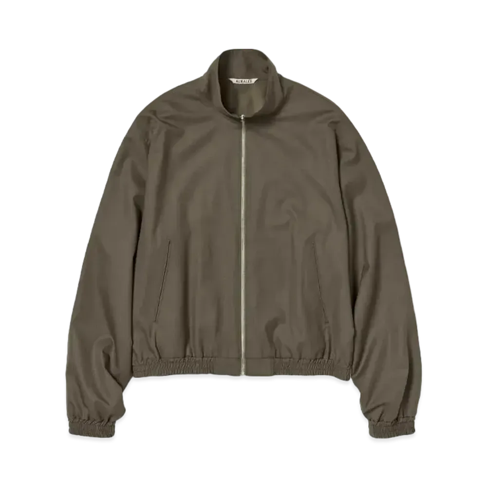 AURALEE Super Fine Tropical Wool Zip Blouson "Dark Khaki"