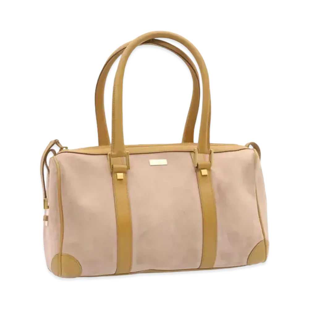 GUCCI  Suede Mini Boston Bag "Pink"