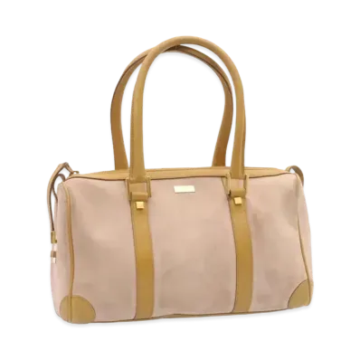 GUCCI Suede Mini Boston Bag "Pink"