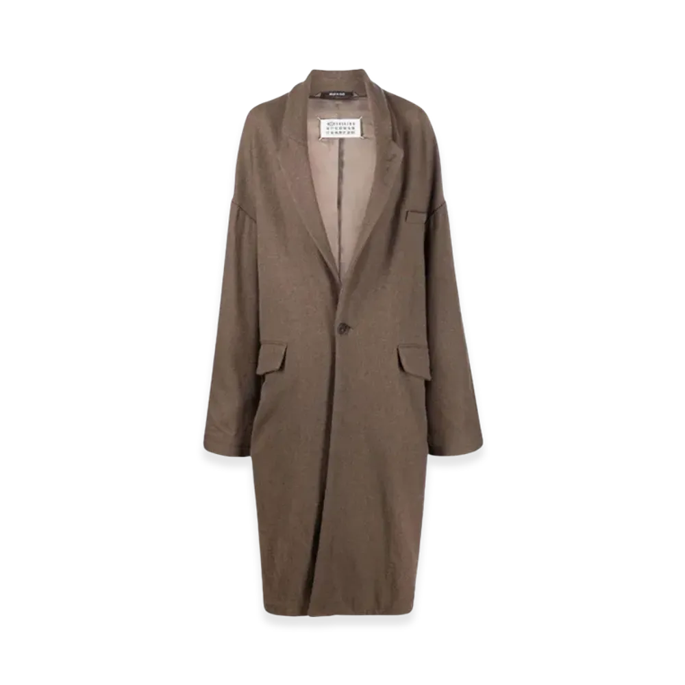Maison Margiela Women's Stitches Oversized Wool Coat "Brown"