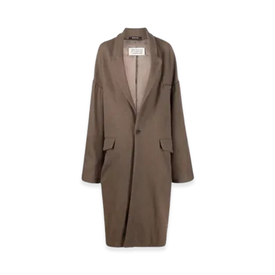 Maison Margiela Women's Stitches Oversized Wool Coat "Brown"