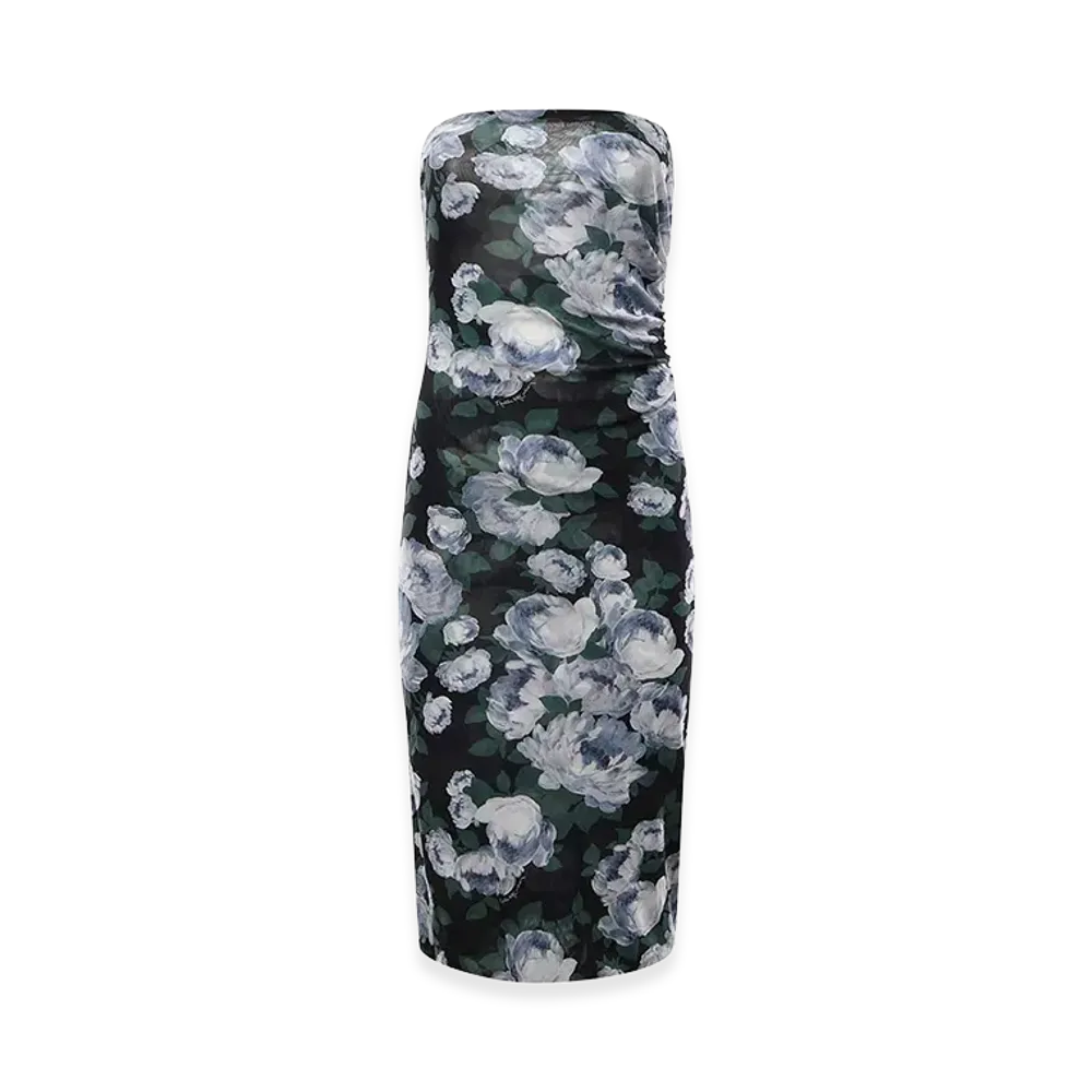 STELLA McCARTNEY Women's Floral Mesh Dress With Ruffles "Multicolor"