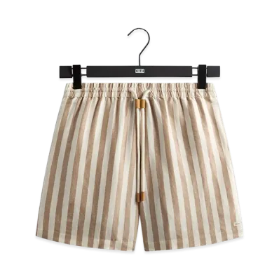 Kith Spun Silk Linen Stripe Kellen Short "Chai"