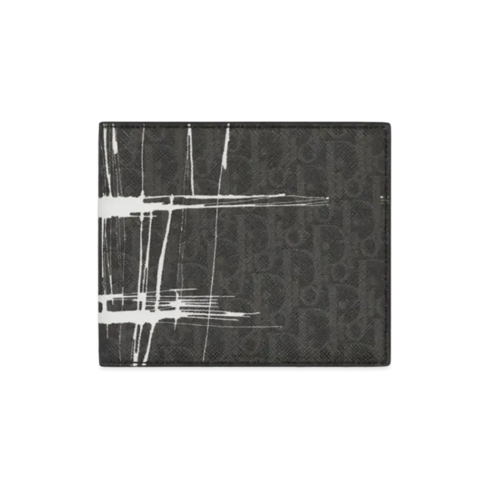 Dior Scribble Canvas Calfskin Wallet "Black"