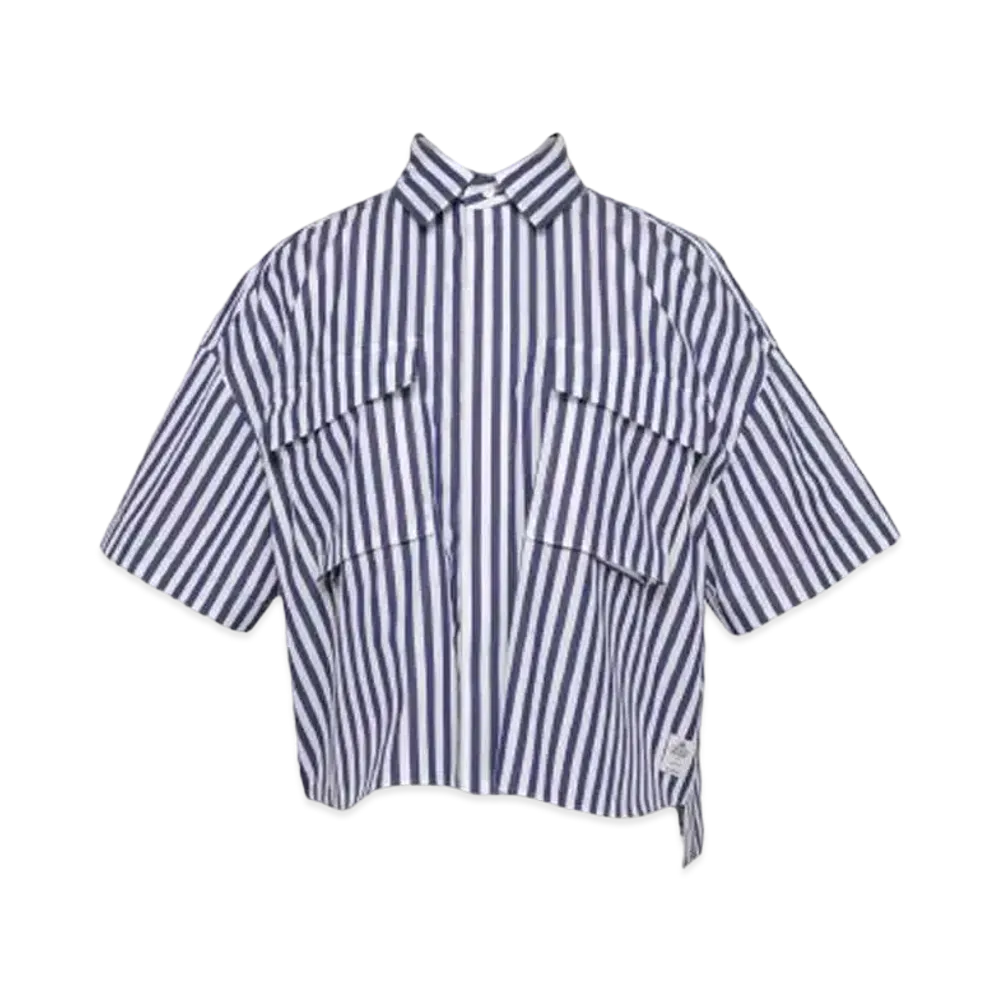 sacai Thomas Mason Cotton Poplin Shirt "Navy Stripe"