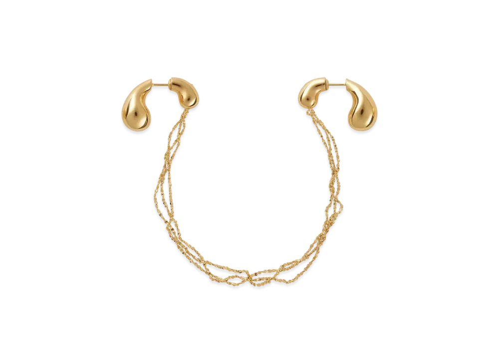 Bottega Veneta Mini Drop Chain Earrings "Yellow Gold"