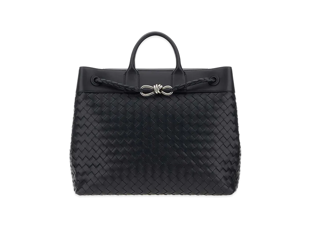 Bottega Veneta Leather Andiamo Travel Bag "Midnight Blue"