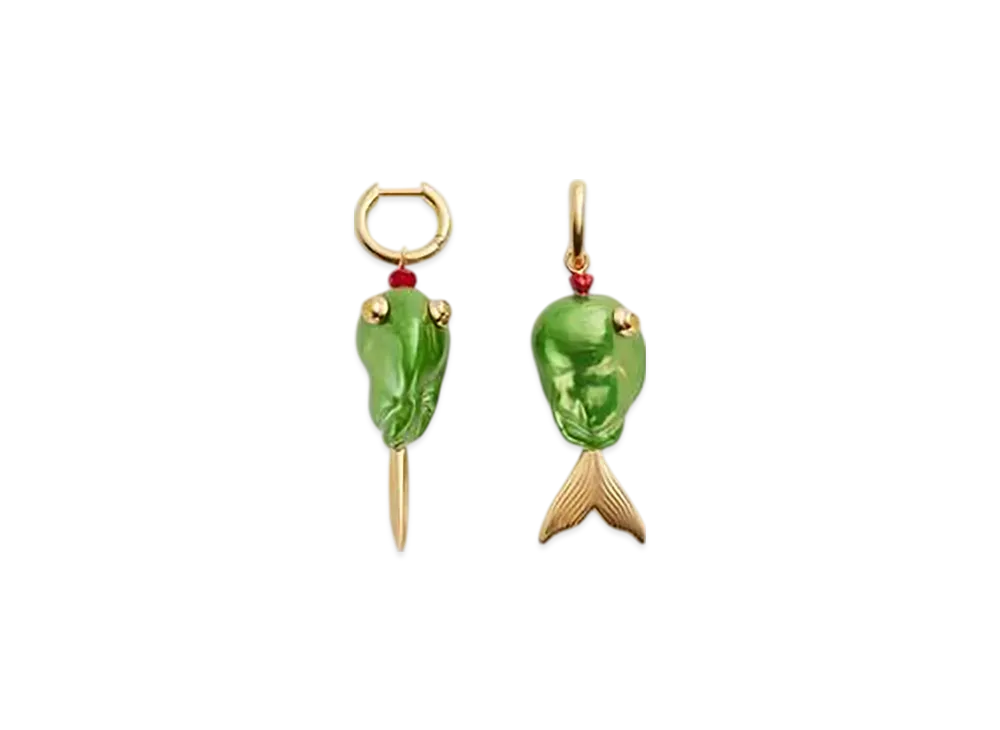 Bottega Veneta Fish Earrings "Fresh Mint/Yellow"