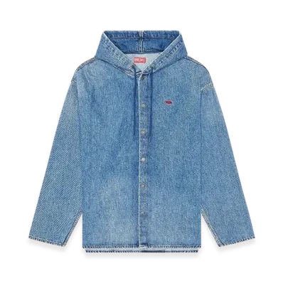 Diesel D-Dewny-Hood Hybrid Shirt In Fix Denim "Blue"
