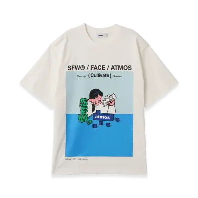 atmos x Face Oka x SFW T-shirt "White"