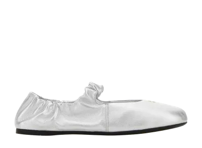MIU MIU Women's Leather Ballerinas "Silver"