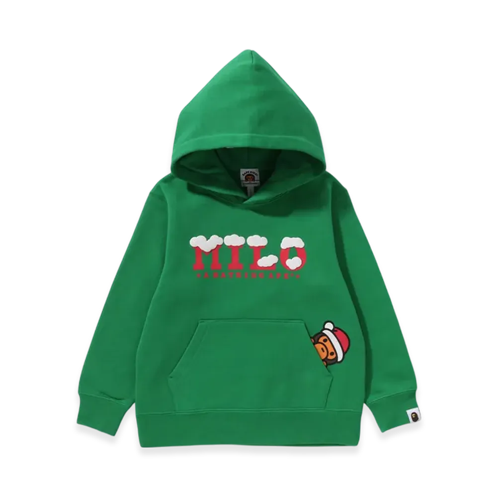 A BATHING APE Baby Milo Winter Pullover Hoodie Kid's "Green"