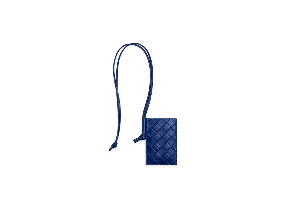 Bottega Veneta Intrecciato Stamp Badge Holder "Royal Blue"