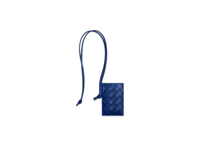 Bottega Veneta Intrecciato Stamp Badge Holder "Royal Blue"