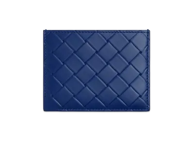 Bottega Veneta Intrecciato Stamp Credit Card Case "Royal Blue"