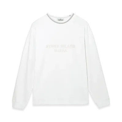 Stone Island L/S Crewneck Tee 206X4 Stone Island Marina Old Treatment "White"