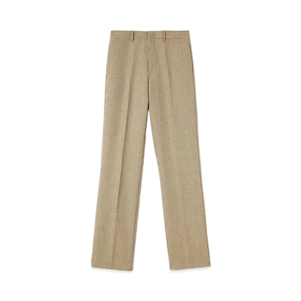 Jil Sander Tailored Trousers Virgin Wool Checked "Roof Shadow"