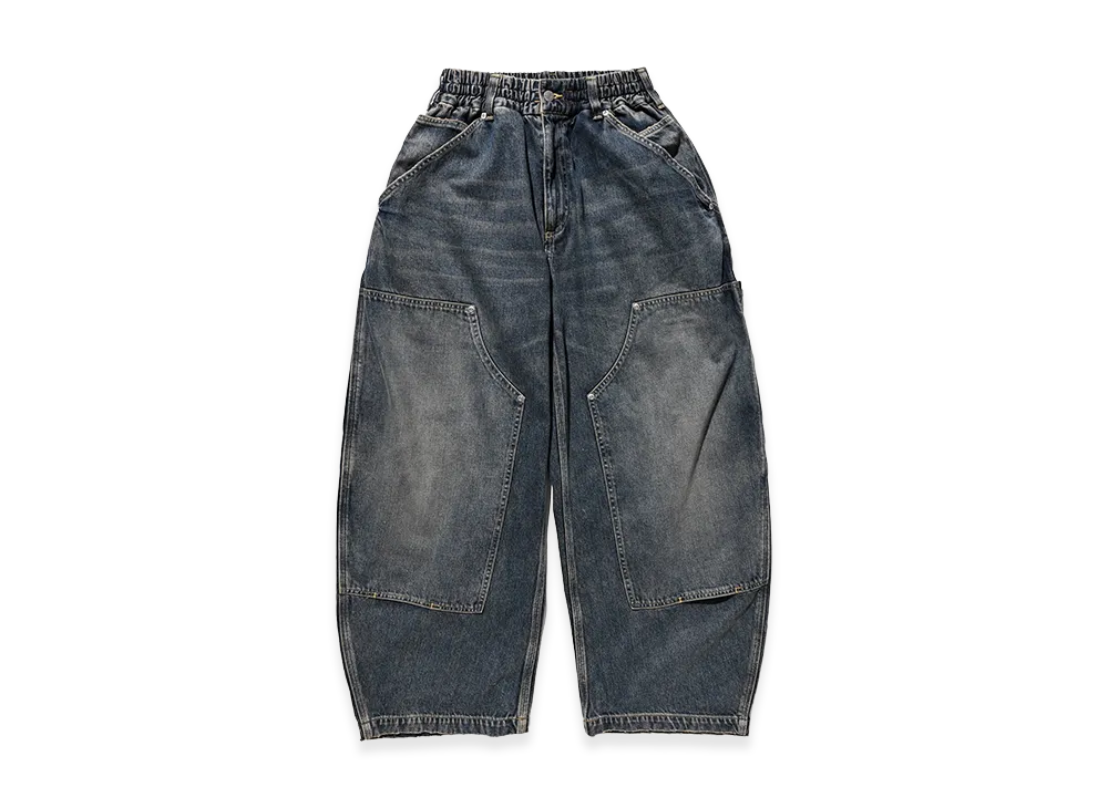 CLESSTE Vintage Dyed Selvedge Denim Double Knee Curved Worker