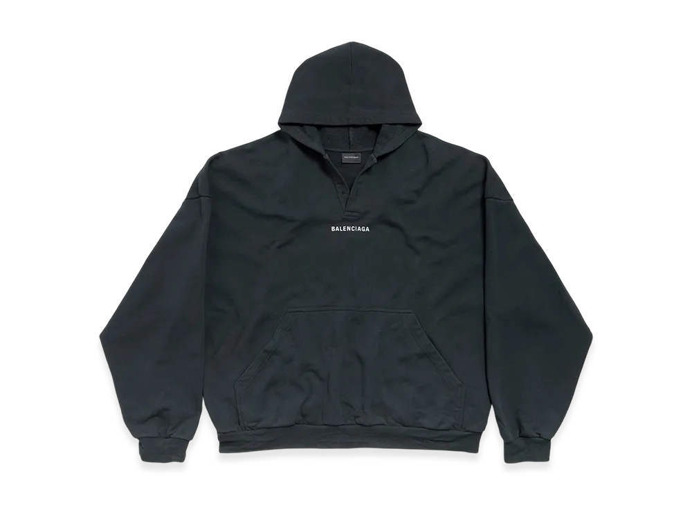 BALENCIAGA BALENCIAGA Back Polo Hoodie "Faded Black/White"