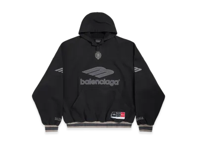 BALENCIAGA 3B Football Polo Hoodie "Black/Charcoal"