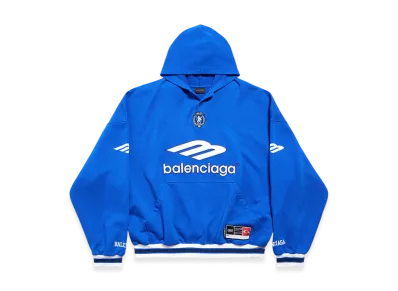 BALENCIAGA 3B Football Polo Hoodie "Royal Blue/White"