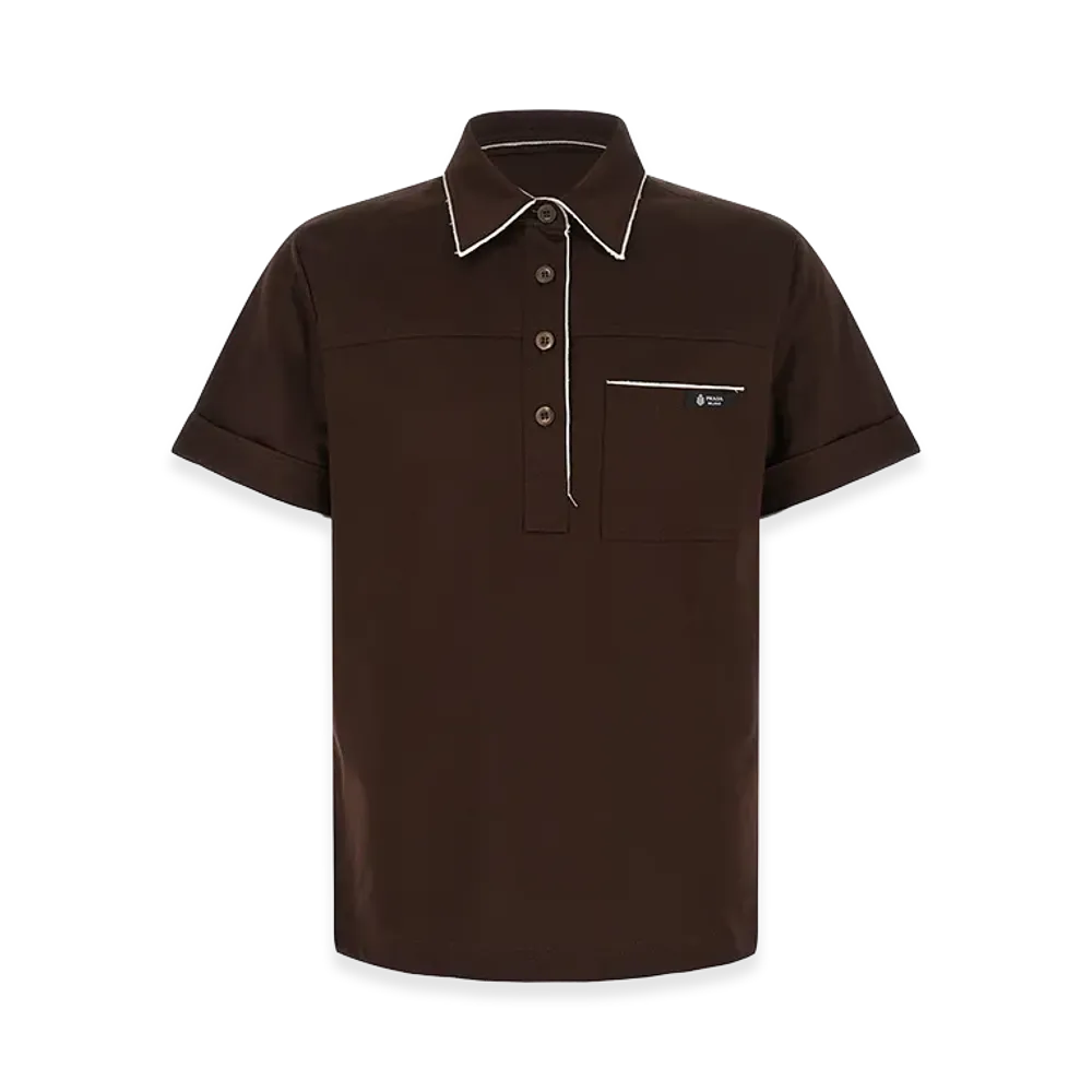 PRADA Wonen's Cotton Polo Shirt "Brown"