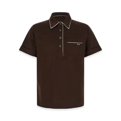 PRADA Wonen's Cotton Polo Shirt "Brown"