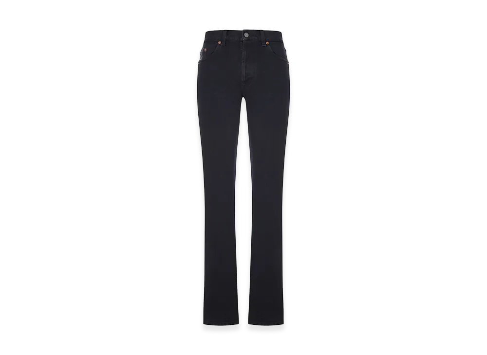 Saint Laurent Women's Straight Jeans In Authentic Denim "Black"