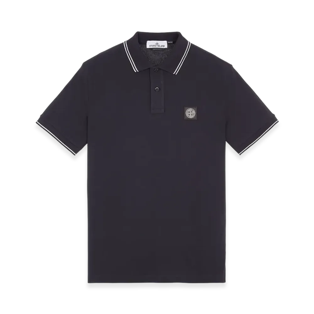 Stone Island 2SC18 Stretch Cotton Pique Short Sleeve Polo Shirt - 23FW "Navy Blue"