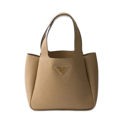 PRADA Small Leather Tote Bag "Beige Sable"