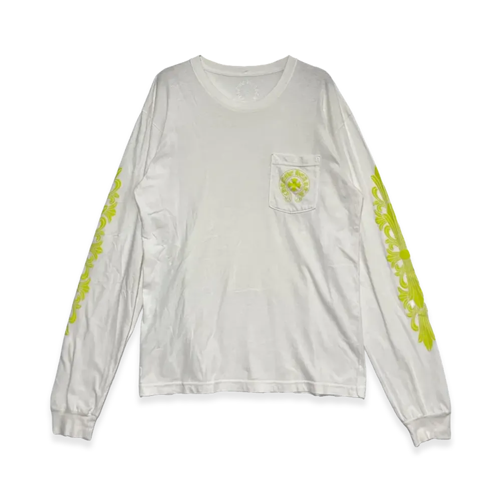 Chrome Hearts Neon Back Print L/S T-Shirt "White"