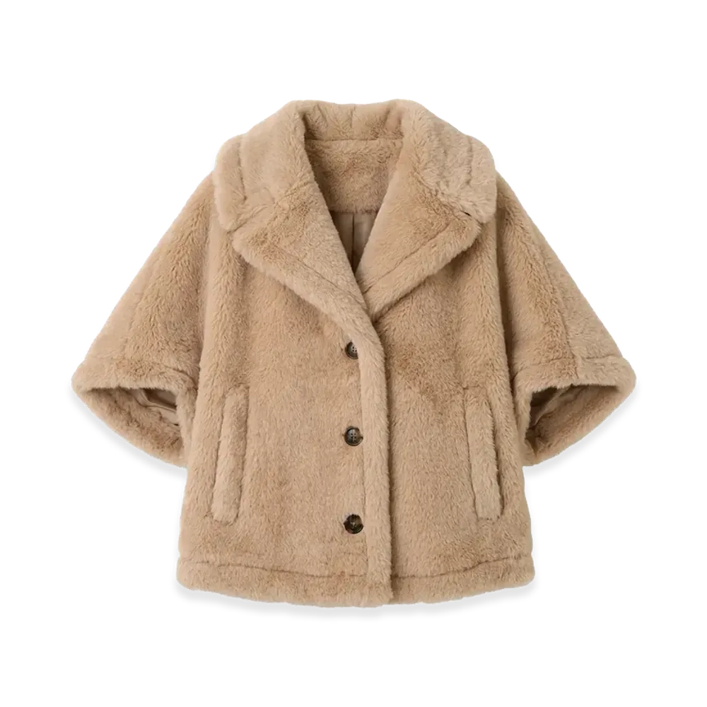 Max Mara Women's Corvino1 Teddy Bear Poncho "Albino"