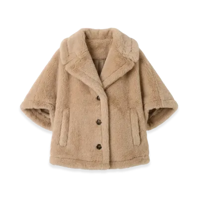 Max Mara Women's Corvino1 Teddy Bear Poncho "Albino"