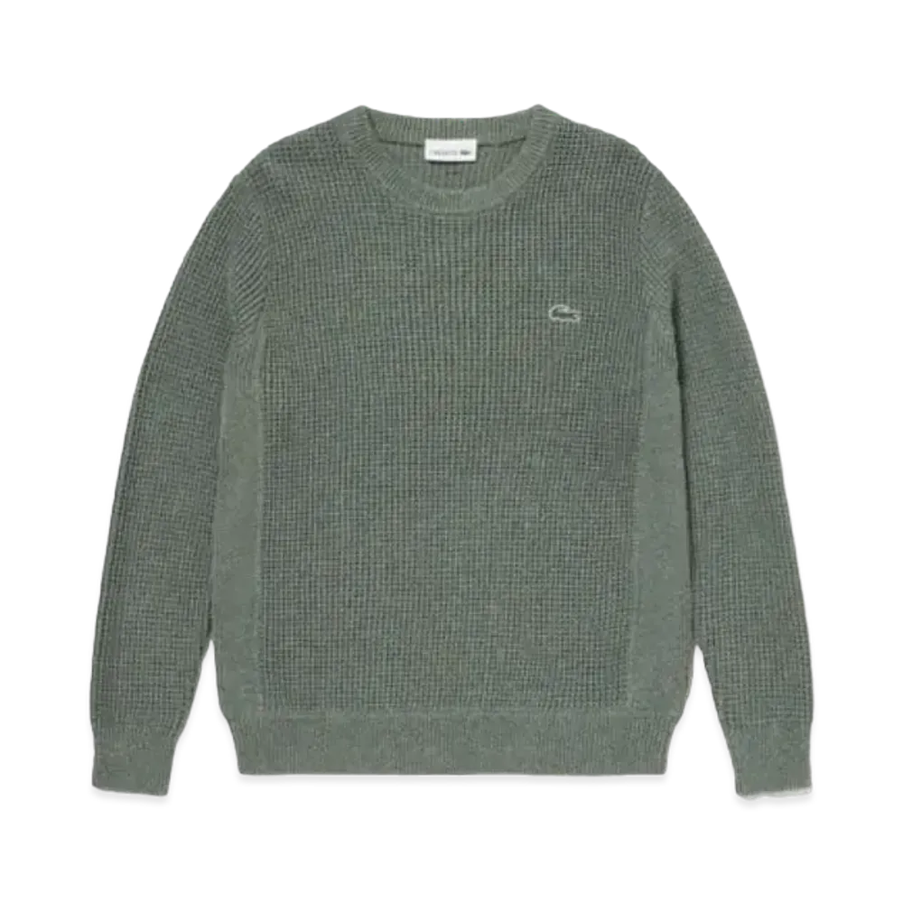 LACOSTE Heather Color Ring Waffle Knit "Dark Green"