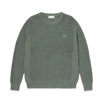 LACOSTE Heather Color Ring Waffle Knit "Dark Green"