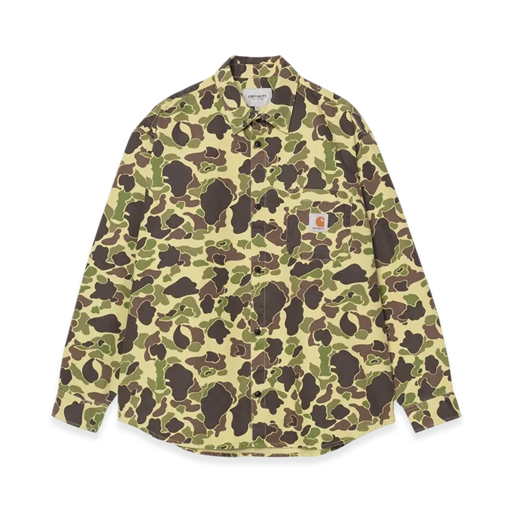 Carhartt WIP L/S Duck Shirt "Camo Duck Green Stone Washed"