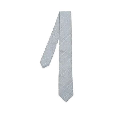 Paul Smith Textured Regimental Narrow Tie "SilverGray"