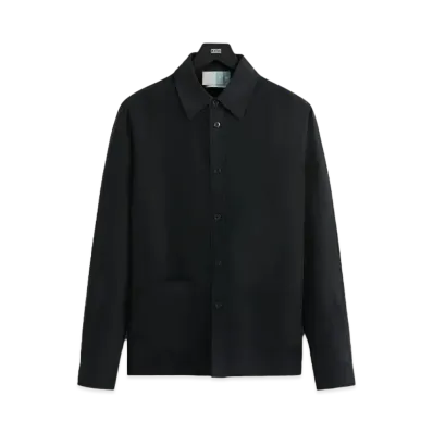 Kith Linen L/S Boxy Collared Overshirt "Black"