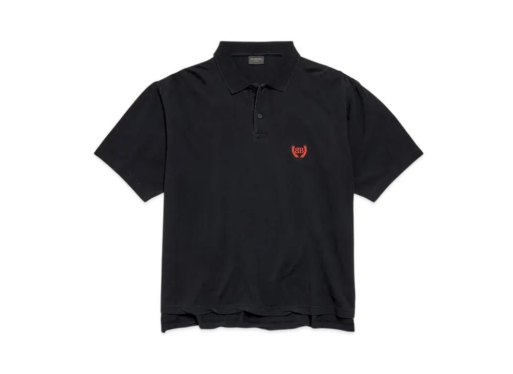 BALENCIAGA Men's Laurel Classic Short Sleeve Regular Polo "Faded Black"