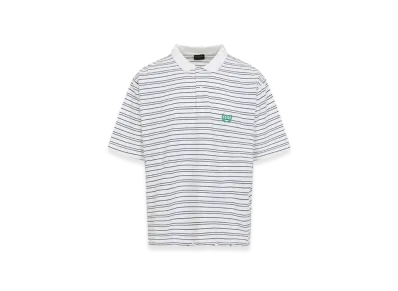 BALENCIAGA Striped Polo Shirt "White"
