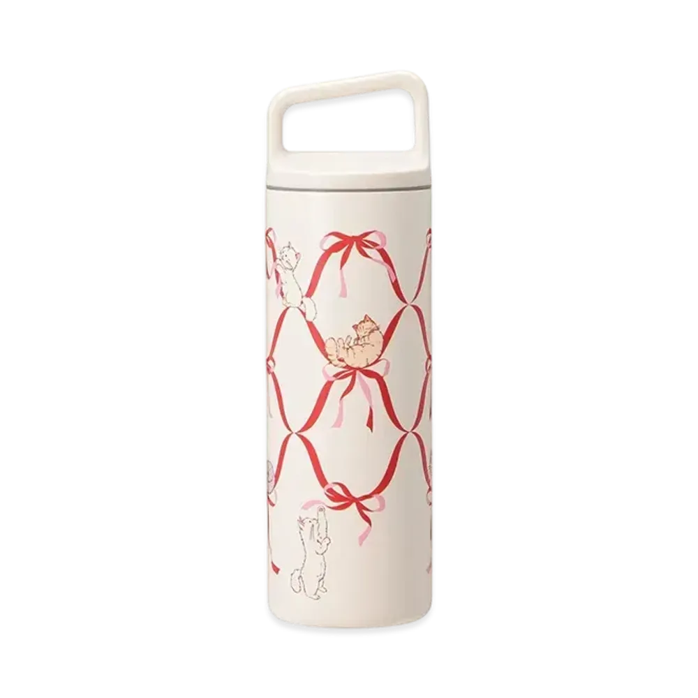 STARBUCKS Valentine 2025 Handle Lid Stainless Steel Bottle 473ml "White"